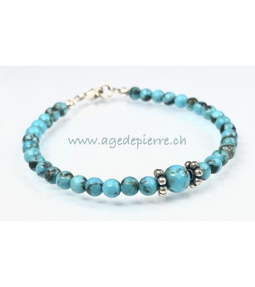 Bracelet en Turquoise 2 avec perles de 4mm