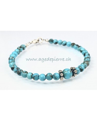 Bracelet en Turquoise 2 avec perles de 4mm