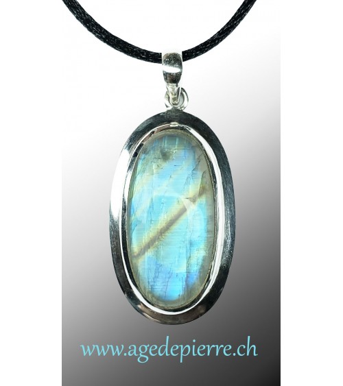 Labradorite blanche en pendentif