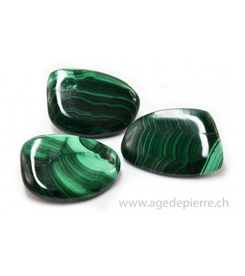 Malachite galet plat