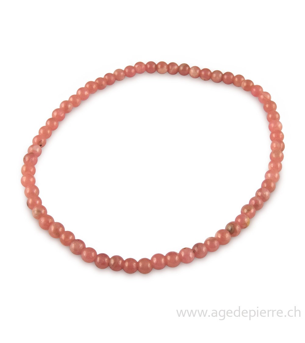 Rhodocrosite bracelet avec perles de 4mm l'Âge de pierre Vevey