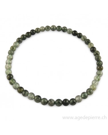 Quartz actinolite bracelet avec perles de 4mm