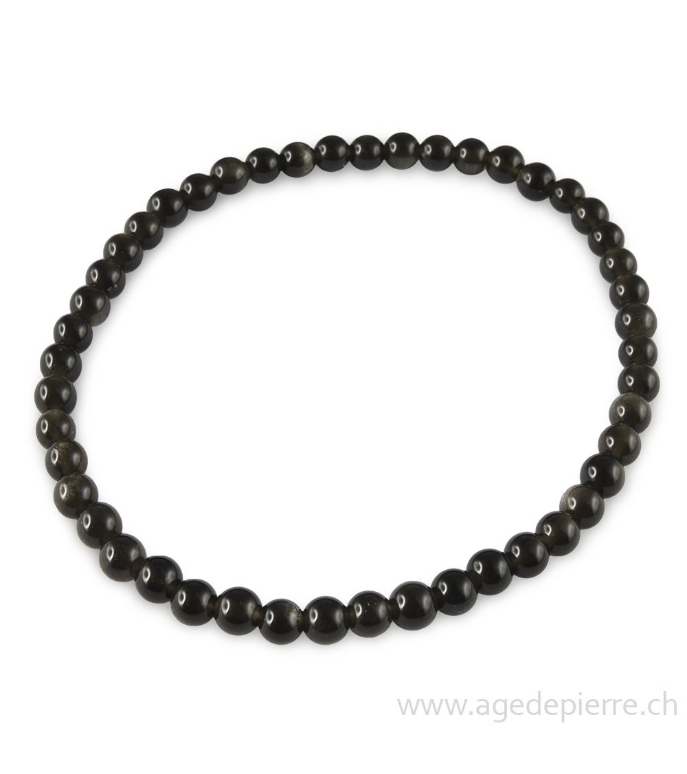 Obsidienne dorée bracelet avec perles de 4mm