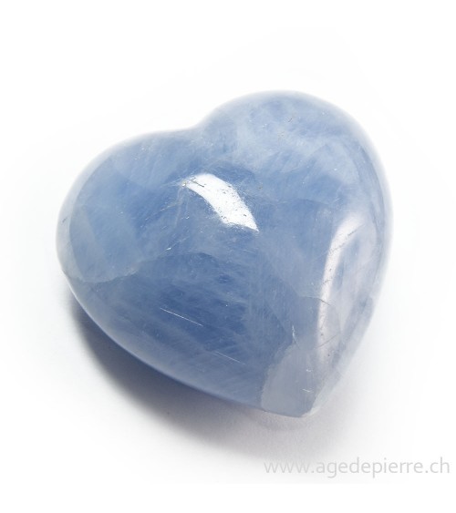 Coeur en calcite bleue