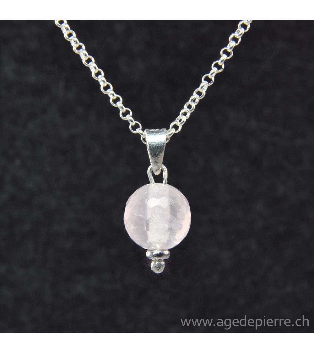 Pendentif en quartz rose l'âge de pierre Vevey