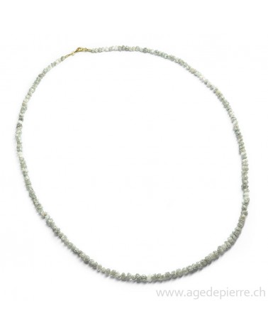 Collier en diamants bruts avec fermoir en or jaune 750