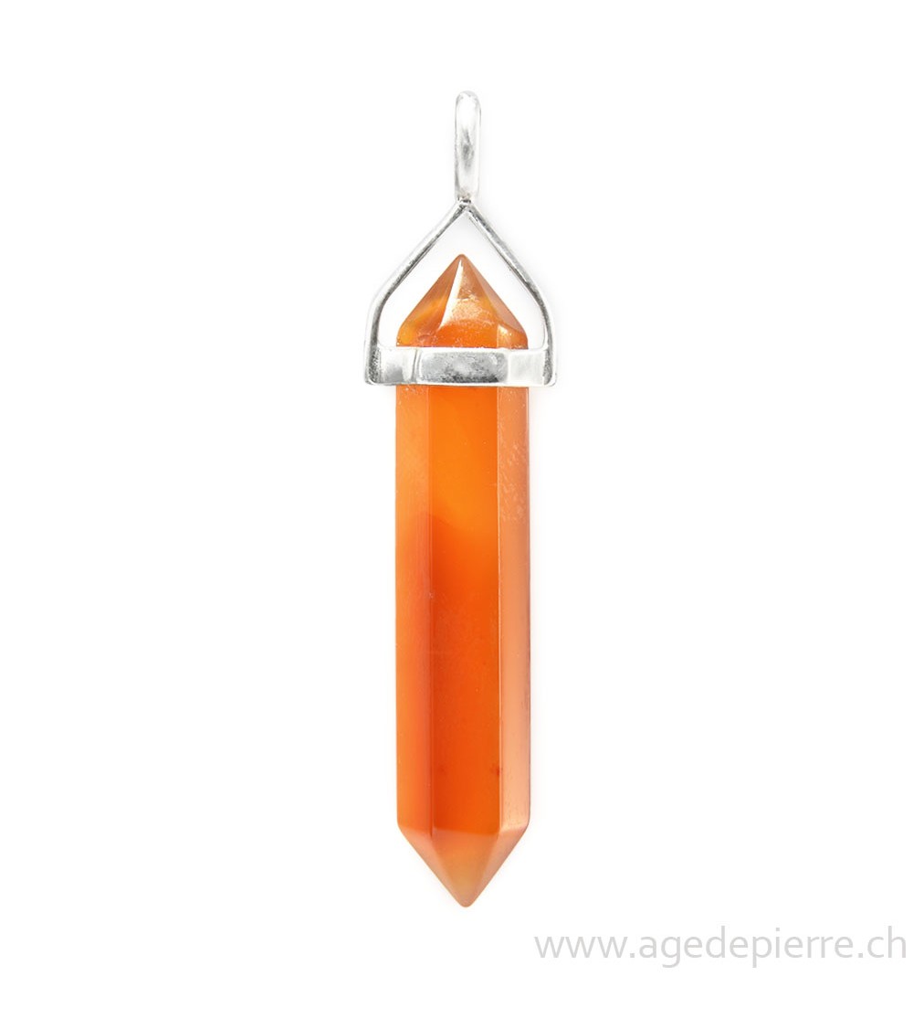 Pendentif pointe en cornaline avec argent 925