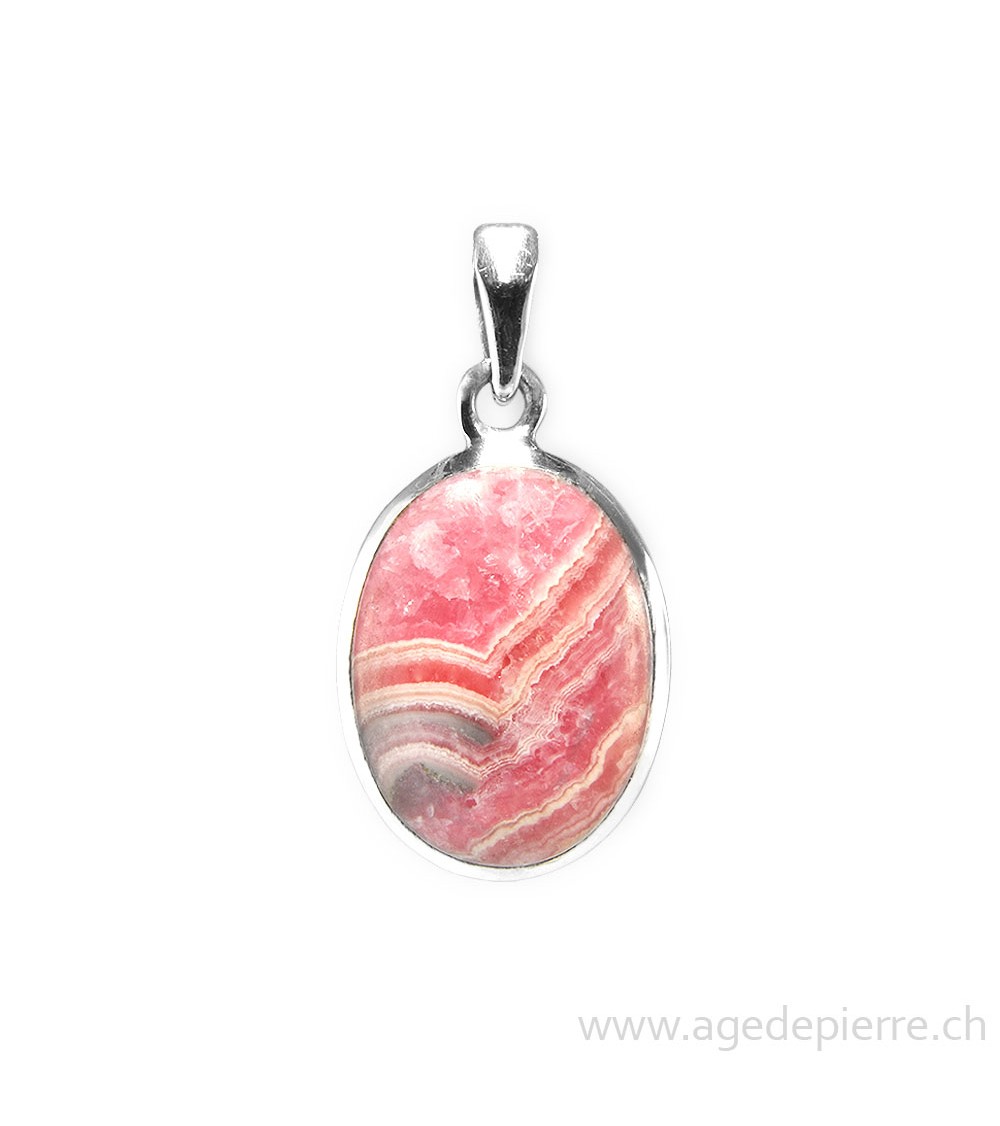 Pendentif en argent 925 avec rhodocrosite