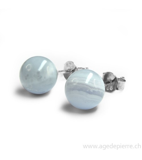 Boucles d'oreilles en agate blue lace