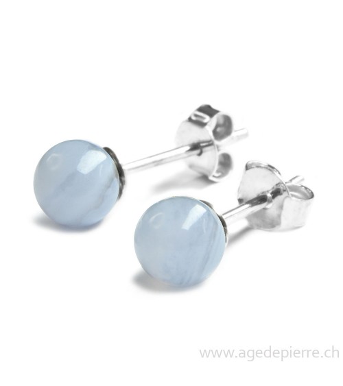 Agate blue lace boucles d'oreilles