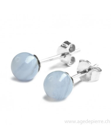 Agate blue lace boucles d'oreilles