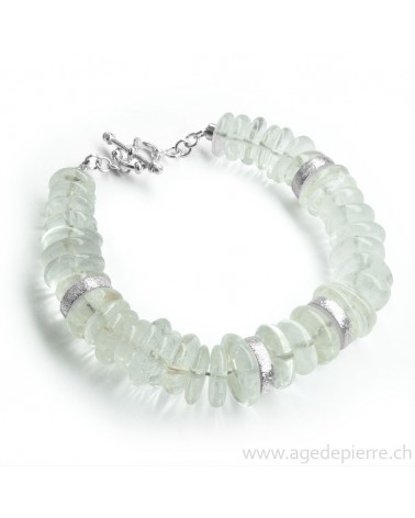 Bracelet en cristal de roche avec fermoir argent 925