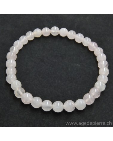 Bracelet en quartz rose avec perles de 6mm