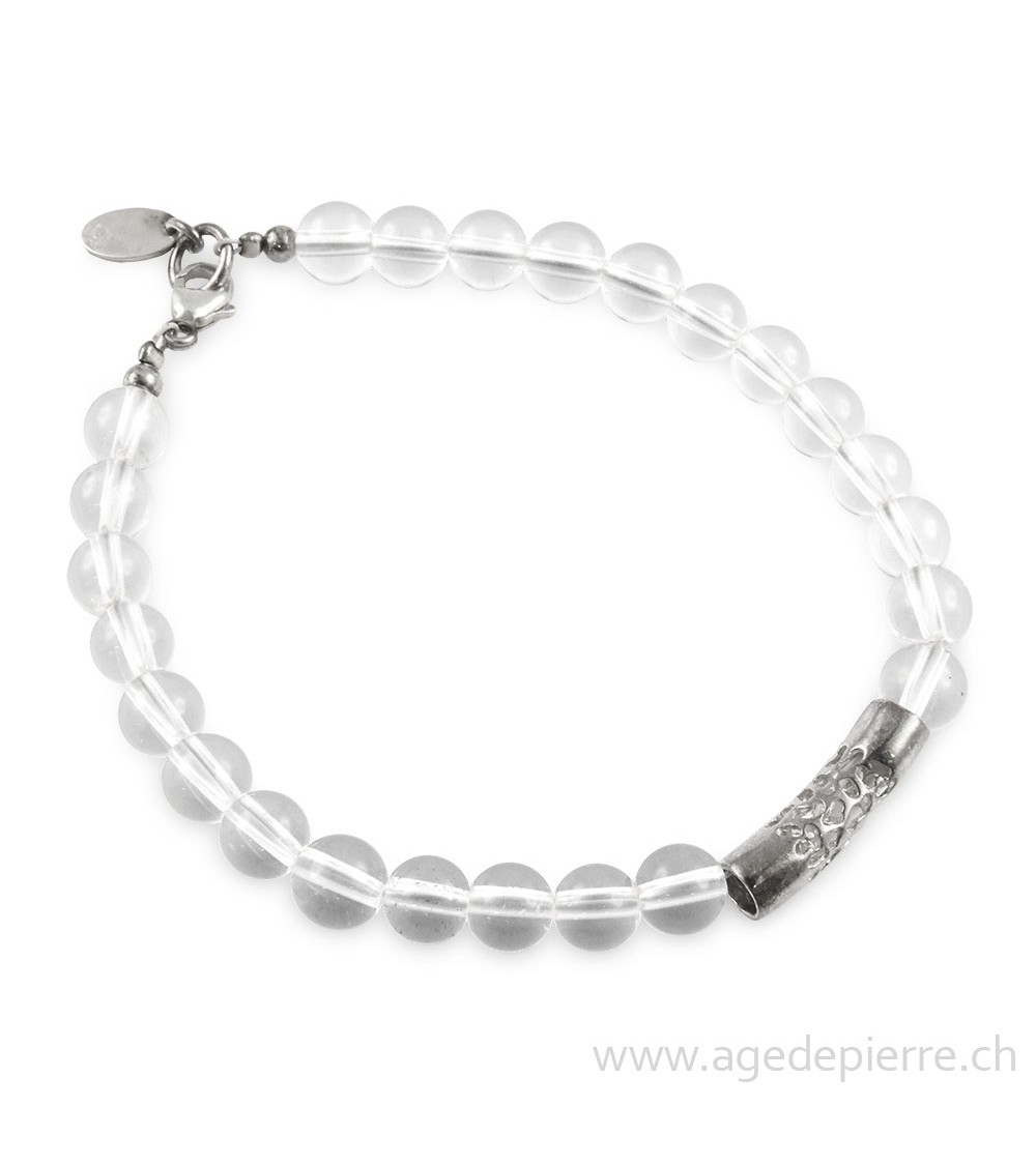 Bracelet en cristal de roche avec argent