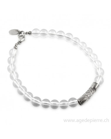 Bracelet en cristal de roche avec argent