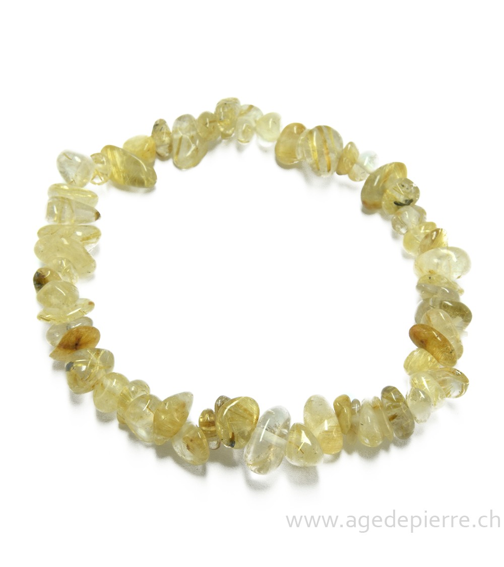 Quartz rutile bracelet "chips" L'Âge de pierre Vevey