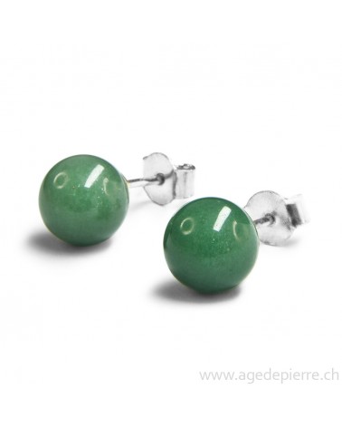 Aventurine boucles clous