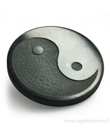 Shungite plaquette yin yang l'âge de pierre vevey