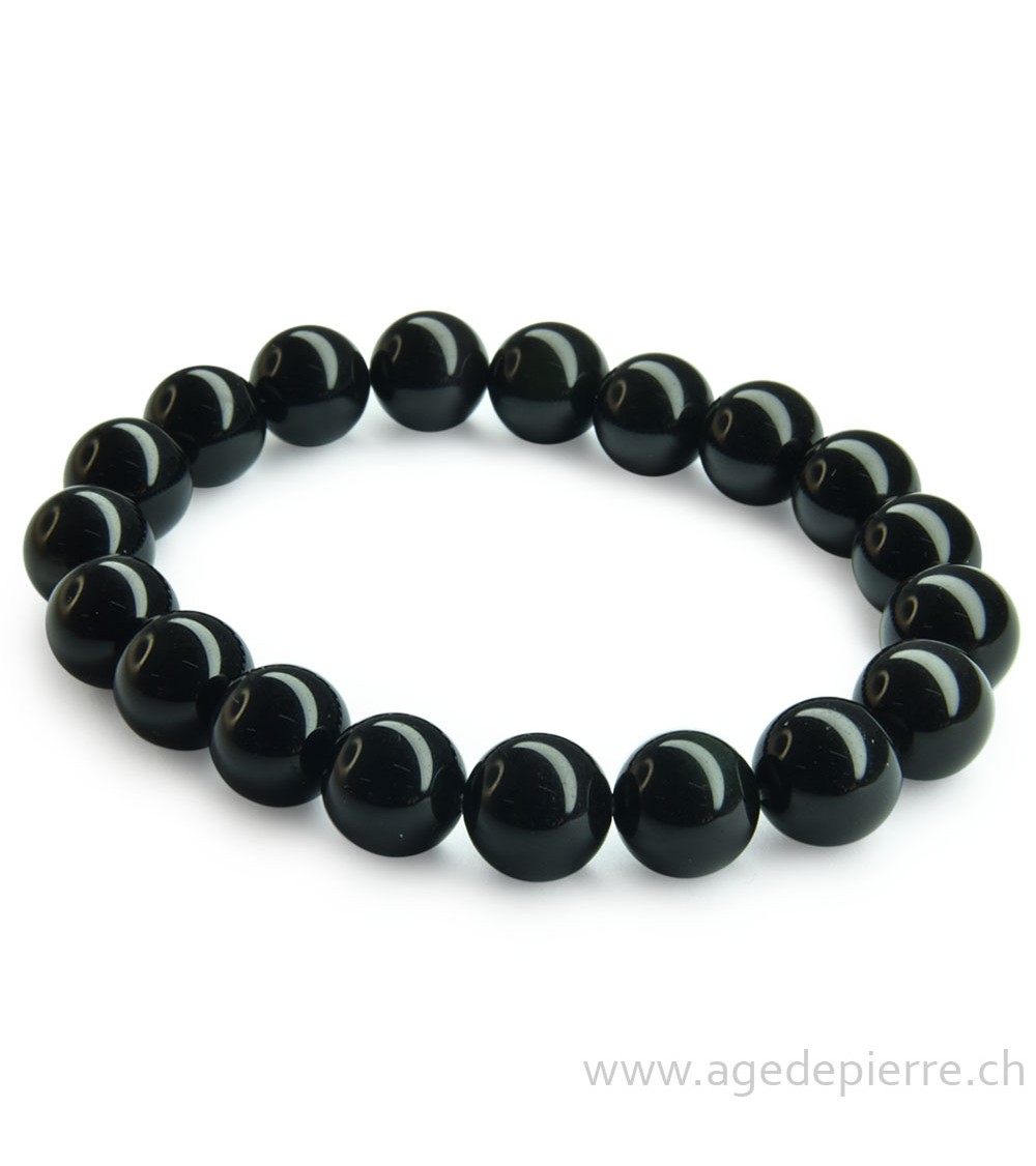 Obsidienne noire bracelet avec perles de 10mm