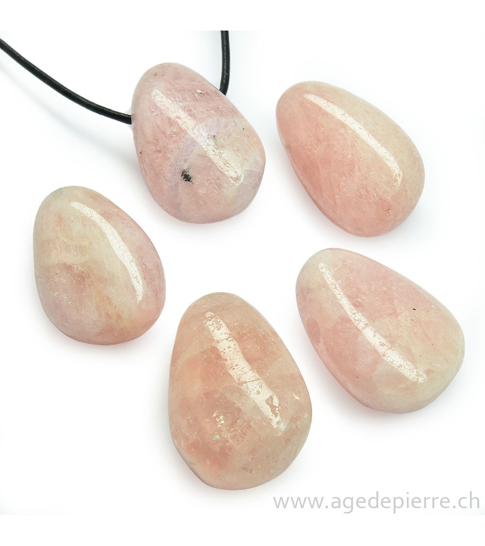 Morganite pendentif pierre percée