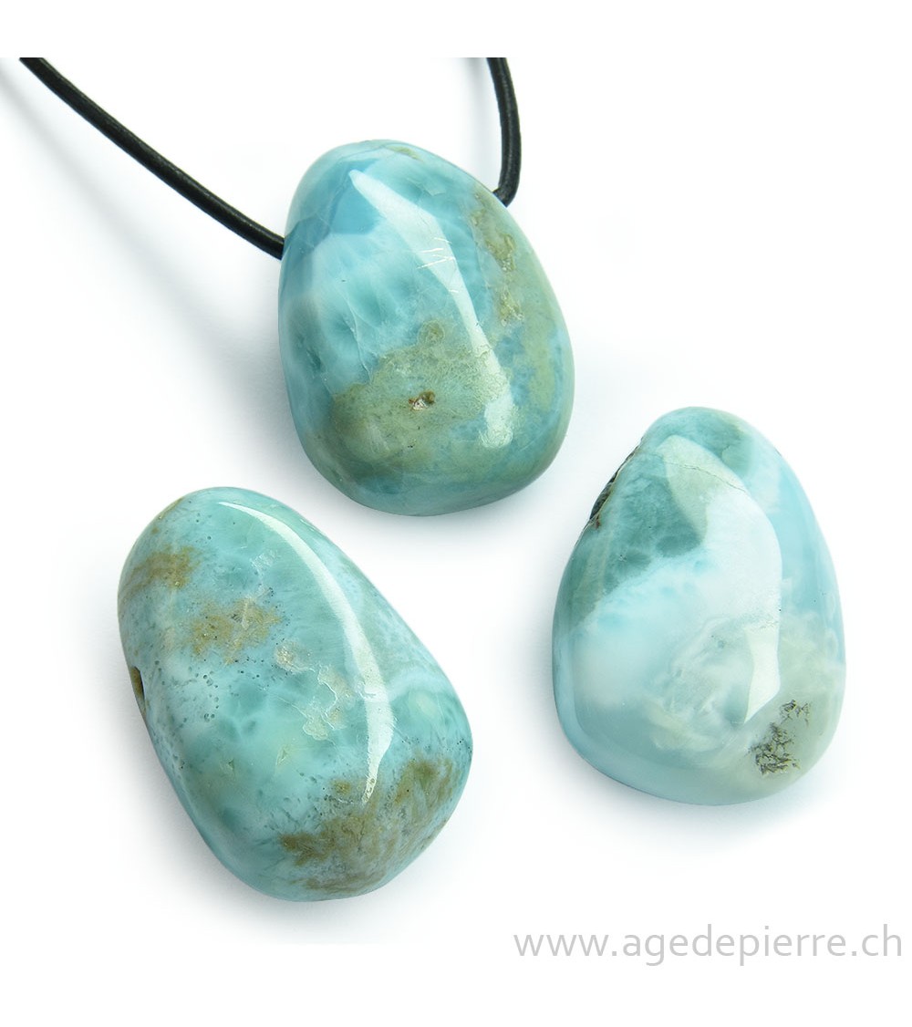 Larimar pendentif pierre percée