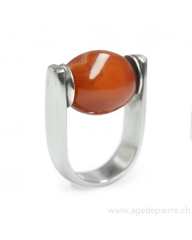 Bague en argent 925 avec cornaline