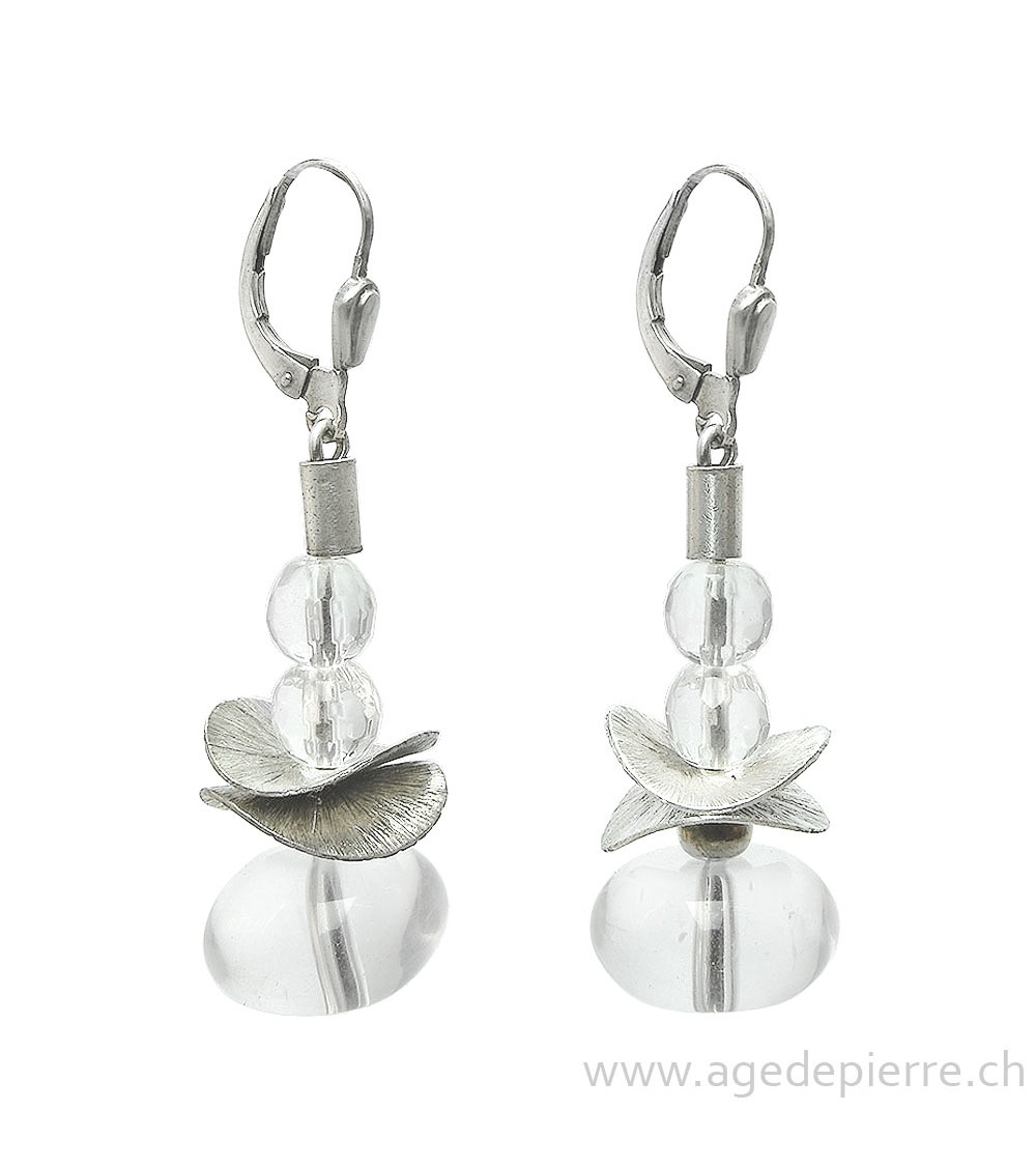 Boucles d'oreilles argent et cristal de roche