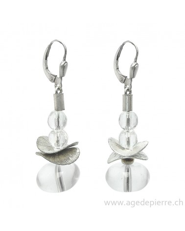 Boucles d'oreilles argent et cristal de roche