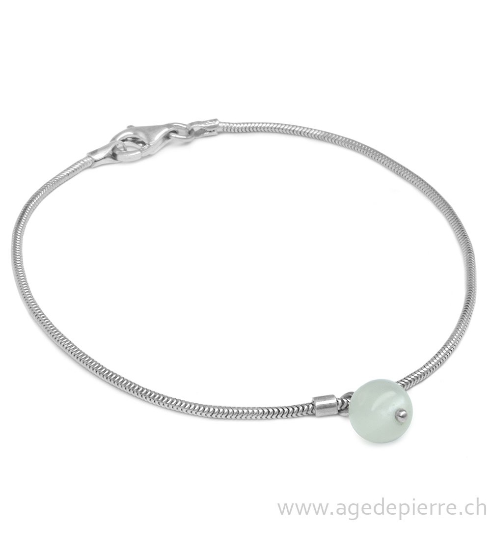 Bracelet argent et pierre de lune