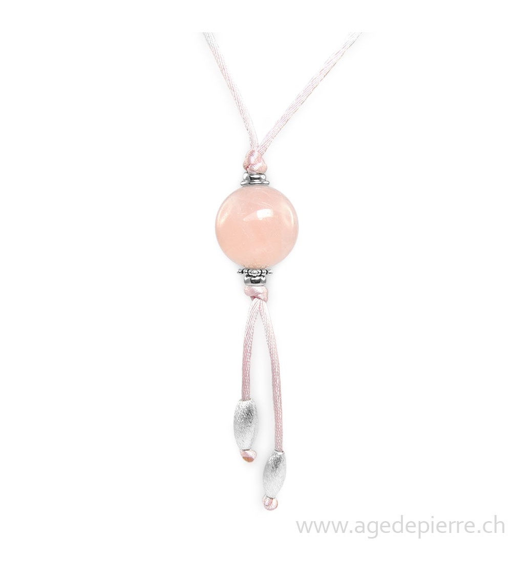 Pendentif en quartz rose L'Âge de pierre Vevey