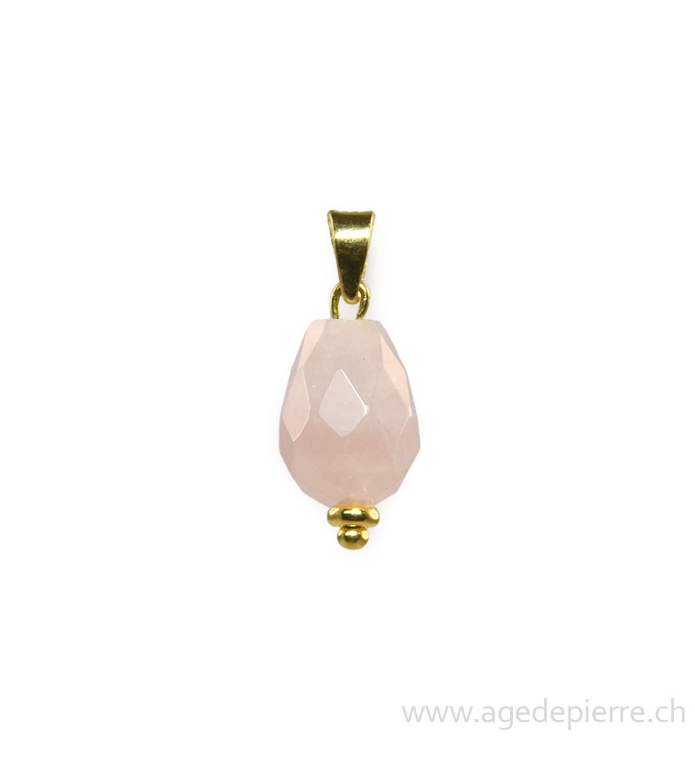 Pendentif en quartz rose l'Âge de pierre Vevey