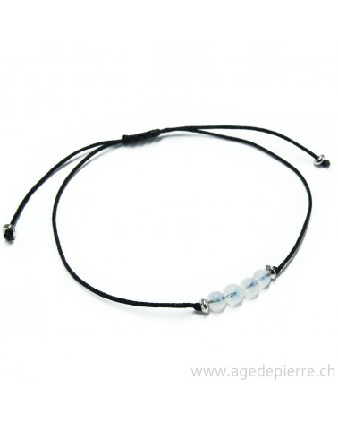 Bracelet shamballa labradorite blanche et argent 925