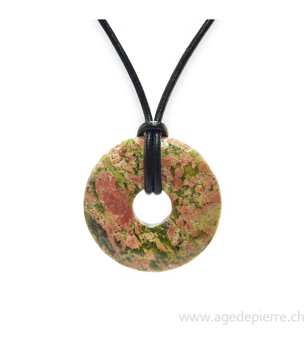 Unakite pendentif donut