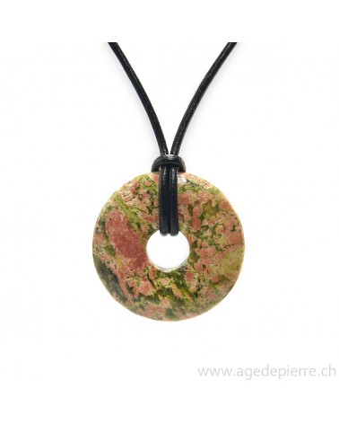 Unakite pendentif donut