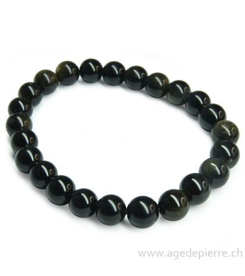 Obsidienne dorée bracelet  l'Âge de pierre Vevey