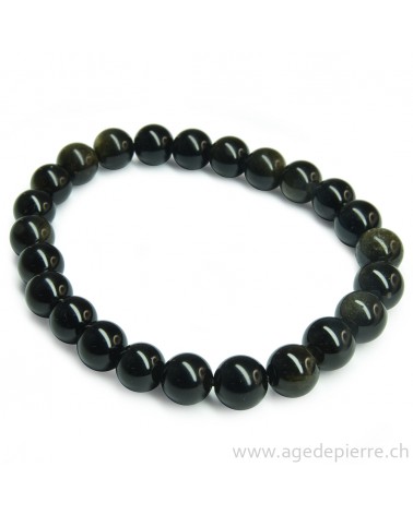 Obsidienne dorée bracelet  l'Âge de pierre Vevey